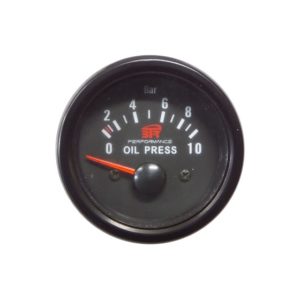 Reloj negro de medición de la presión del aceite