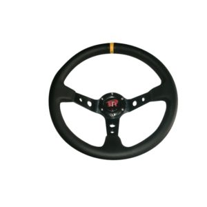 Volante WRC de piel lisa negro/negro 350mm