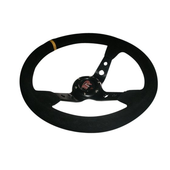 Volante WRC de piel lisa negro/negro 350mm - Imagen 2