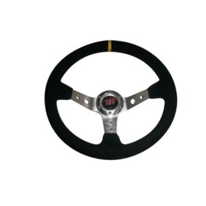 Volante WRC de piel vuelta negro/plata 350mm