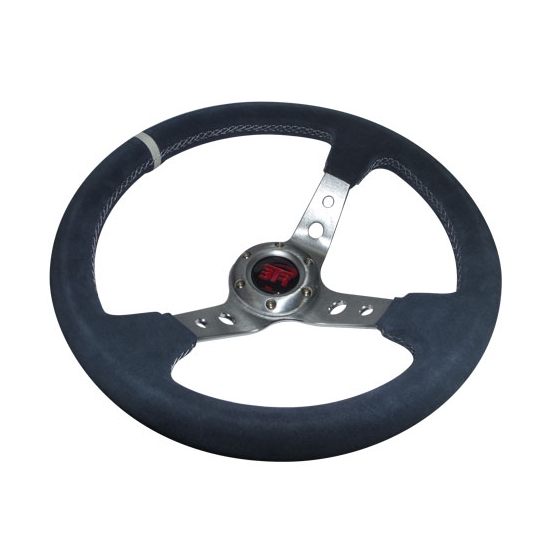 Volante WRC de piel vuelta gris/plata 350mm - Imagen 2