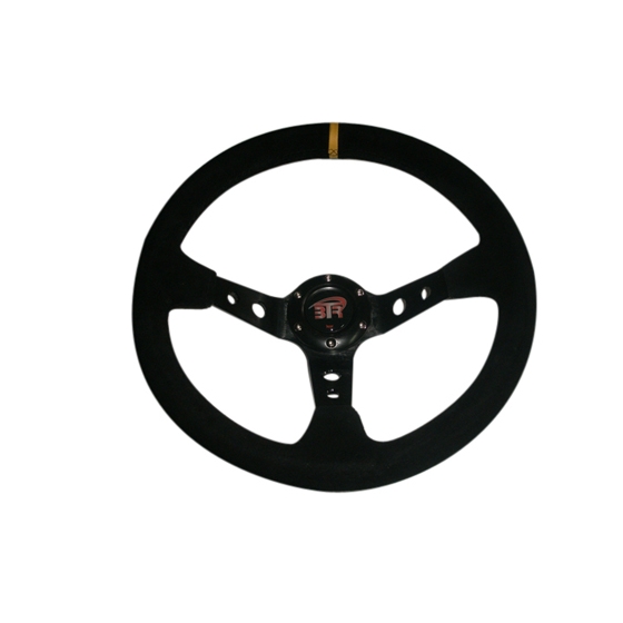 Volante WRC de piel vuelta negro/negro 350mm