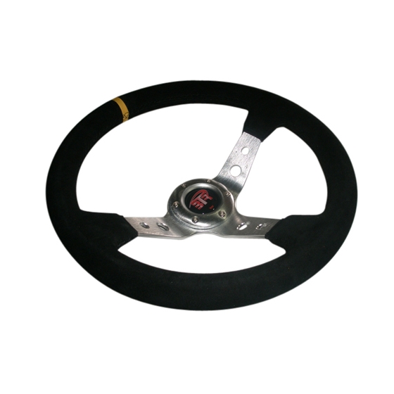 Volante WRC de piel vuelta negro/plata 350mm - Imagen 2