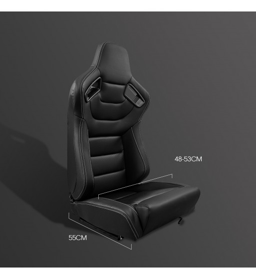 Semibaquet cuero negro, costura blanca y detalles de fibra carbono - Imagen 3