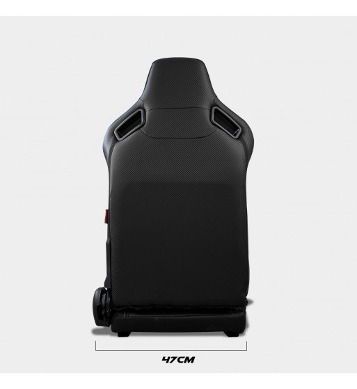 Semibaquet cuero negro, costura blanca y detalles de fibra carbono - Imagen 4