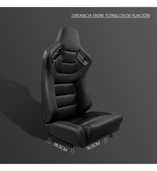 Semibaquet cuero negro, costura blanca y detalles de fibra carbono - Imagen 7