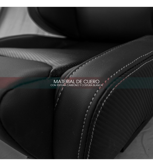 Semibaquet cuero negro, costura blanca y detalles de fibra carbono - Imagen 8