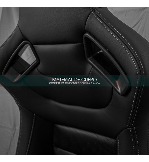 Semibaquet cuero negro, costura blanca y detalles de fibra carbono - Imagen 9
