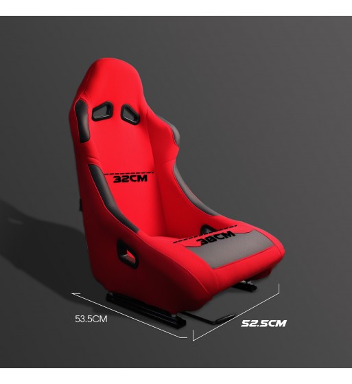 Baquet fijo tubular rojo con parches de cuero - Imagen 2