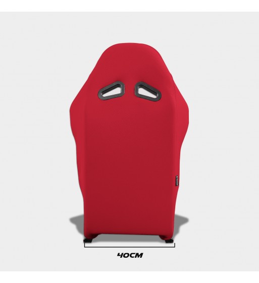 Baquet fijo tubular rojo con parches de cuero - Imagen 3