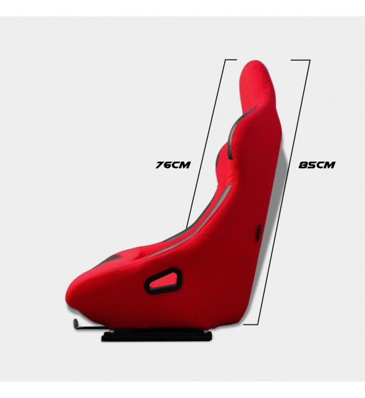 Baquet fijo tubular rojo con parches de cuero - Imagen 4