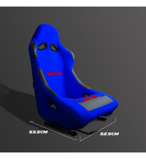 Baquet fijo tubular azul con parches de cuero - Imagen 2