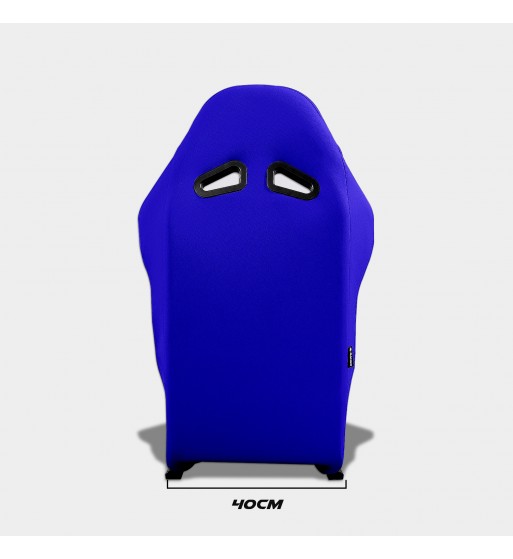 Baquet fijo tubular azul con parches de cuero - Imagen 3