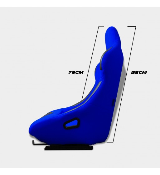 Baquet fijo tubular azul con parches de cuero - Imagen 4