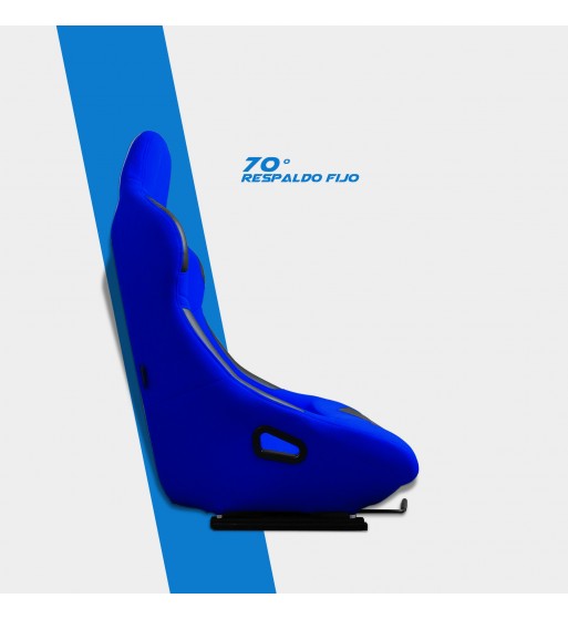 Baquet fijo tubular azul con parches de cuero - Imagen 5
