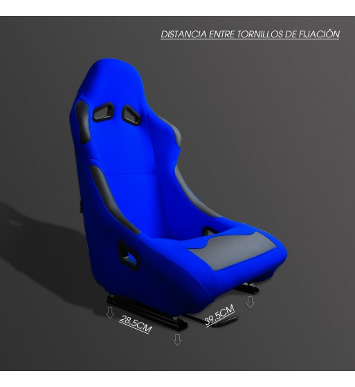 Baquet fijo tubular azul con parches de cuero - Imagen 6