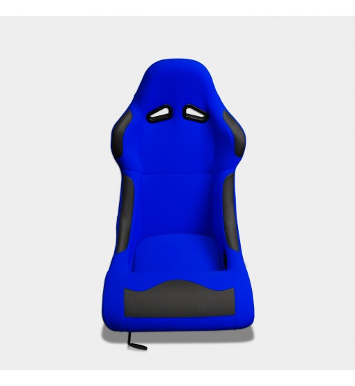 Baquet fijo tubular azul con parches de cuero