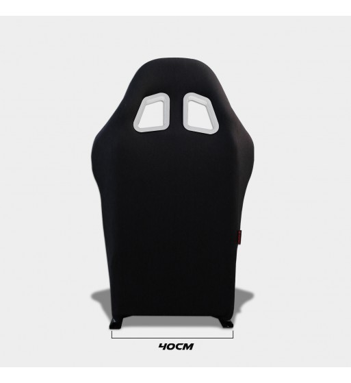 Baquet fijo tubular negro con parches azules - Imagen 3