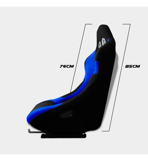 Baquet fijo tubular negro con parches azules - Imagen 4