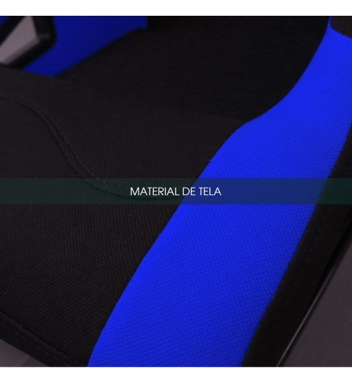 Baquet fijo tubular negro con parches azules - Imagen 7