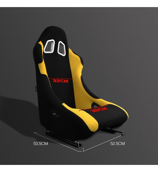 Baquet fijo tubular negro con parches amarillos - Imagen 2