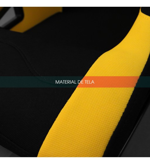 Baquet fijo tubular negro con parches amarillos - Imagen 7