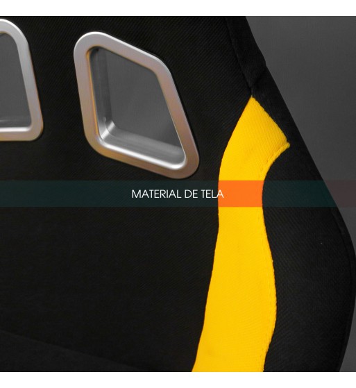 Baquet fijo tubular negro con parches amarillos - Imagen 8