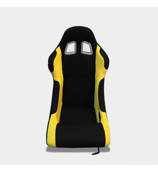 Baquet fijo tubular negro con parches amarillos