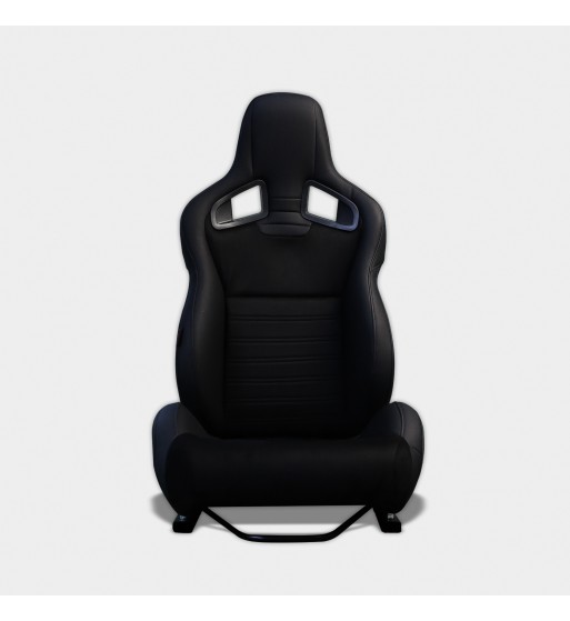 Semibaquet cuero negro, alcantara y respaldo pvc