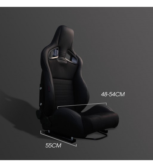 Semibaquet cuero negro, alcantara y respaldo pvc - Imagen 2