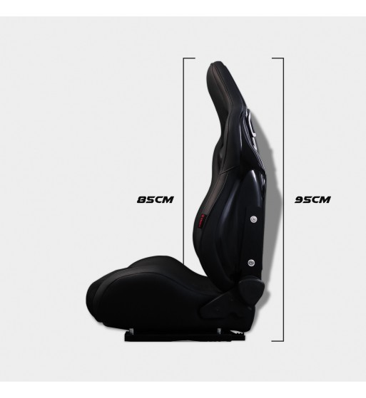 Semibaquet cuero negro, alcantara y respaldo pvc - Imagen 4