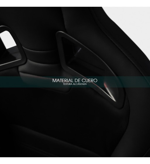 Semibaquet cuero negro, alcantara y respaldo pvc - Imagen 8