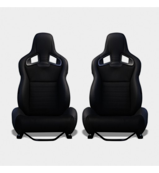 Semibaquet cuero negro, alcantara y respaldo pvc - Imagen 9
