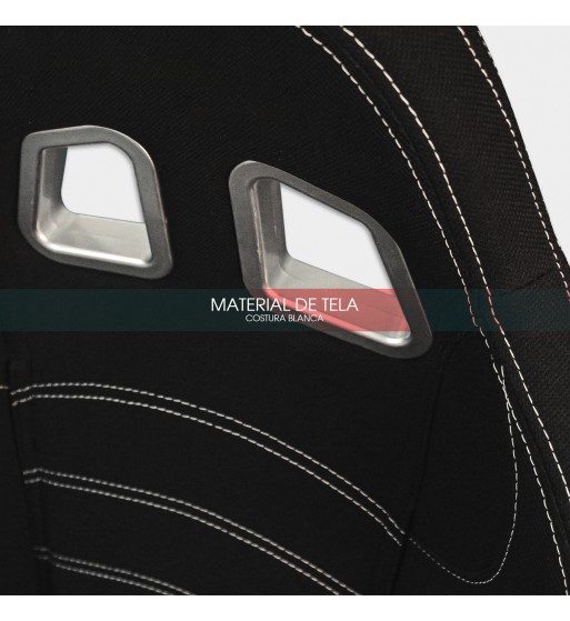 SEMIBAQUET N180 PREMIUM TELA NEGRA Y COSTURA BLANCA - Imagen 9