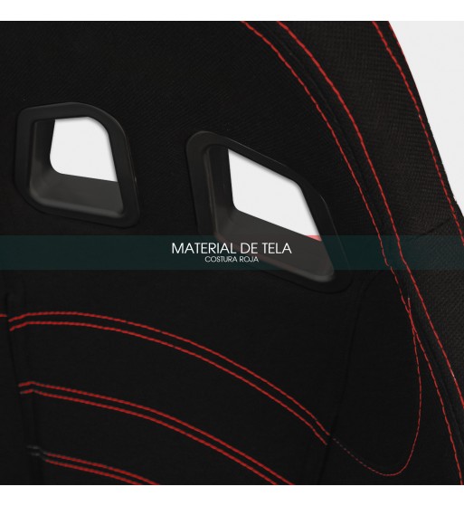 SEMIBAQUET N190 PREMIUM TELA NEGRA Y COSTURA ROJA - Imagen 7