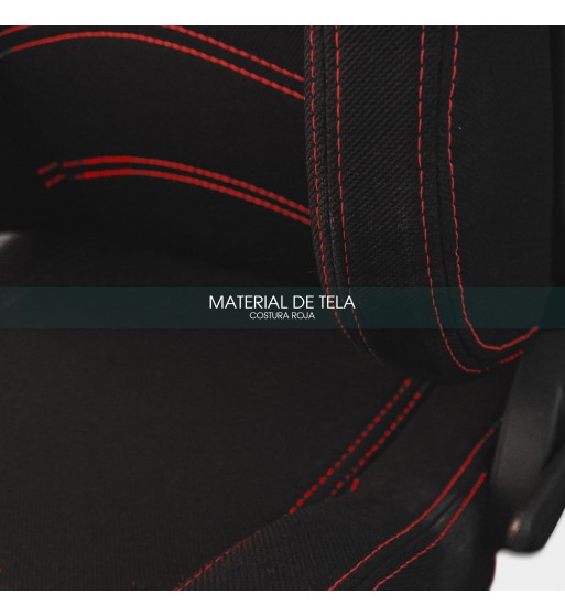 SEMIBAQUET N190 PREMIUM TELA NEGRA Y COSTURA ROJA - Imagen 8