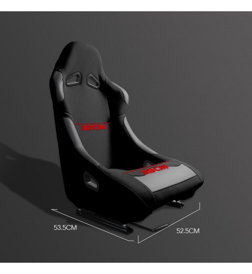 Baquet fijo tubular negro con parches de cuero - Imagen 2