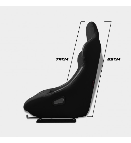 Baquet fijo tubular negro con parches de cuero - Imagen 4