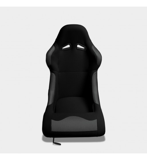 Baquet fijo tubular negro con parches de cuero