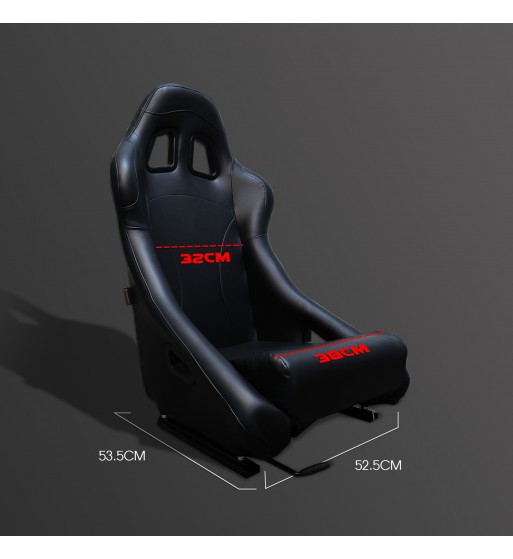 Baquet fijo tubular cuero negro - Imagen 2