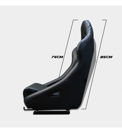 Baquet fijo tubular cuero negro - Imagen 4