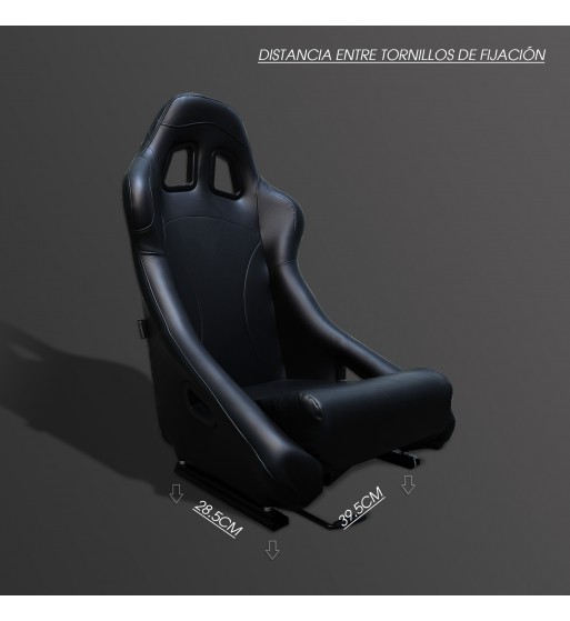 Baquet fijo tubular cuero negro - Imagen 6