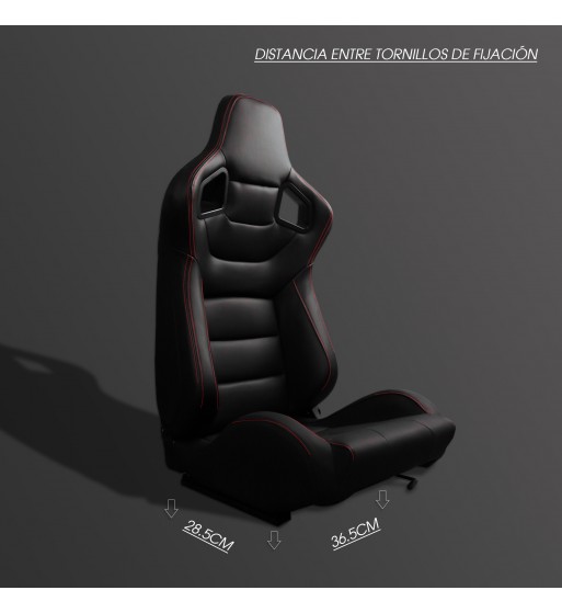 Semibaquet premium cuero negro y costura roja - Imagen 6