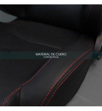 Semibaquet premium cuero negro y costura roja - Imagen 7