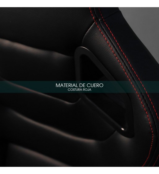 Semibaquet premium cuero negro y costura roja - Imagen 8