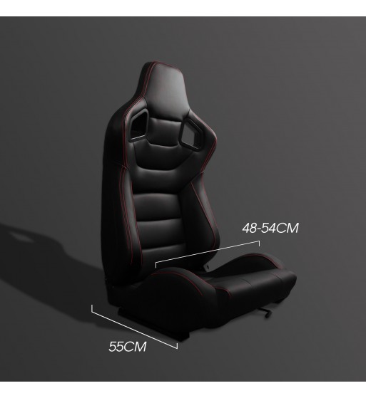 Semibaquet premium cuero negro y costura roja - Imagen 2