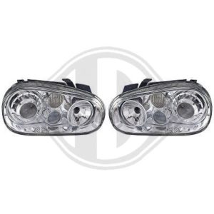 Focos delanteros fondo cromo R32 con antinieblas