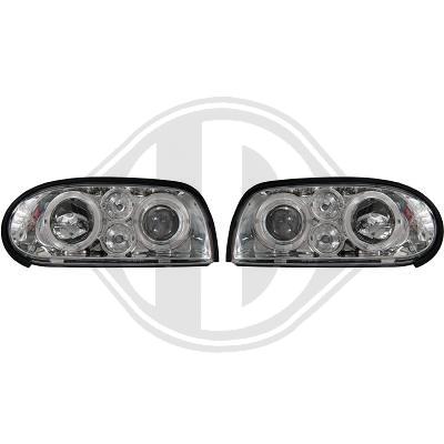 Faros look Golf 4 GTI fondo cromo